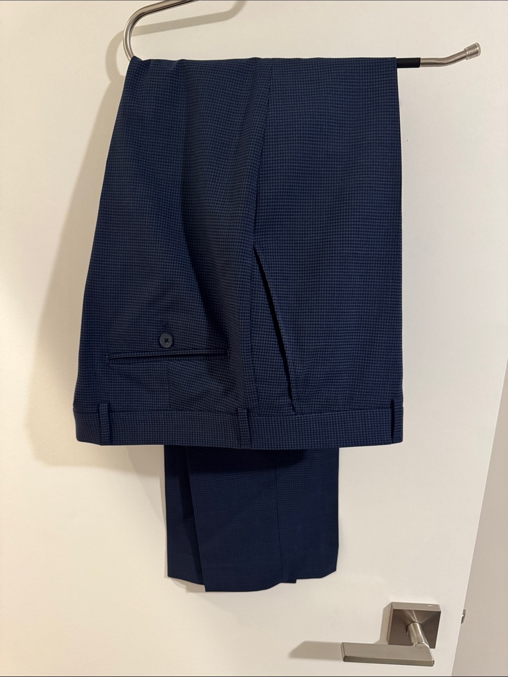 Original Penguin Men's Navy Blue Micro-check Dress Pants